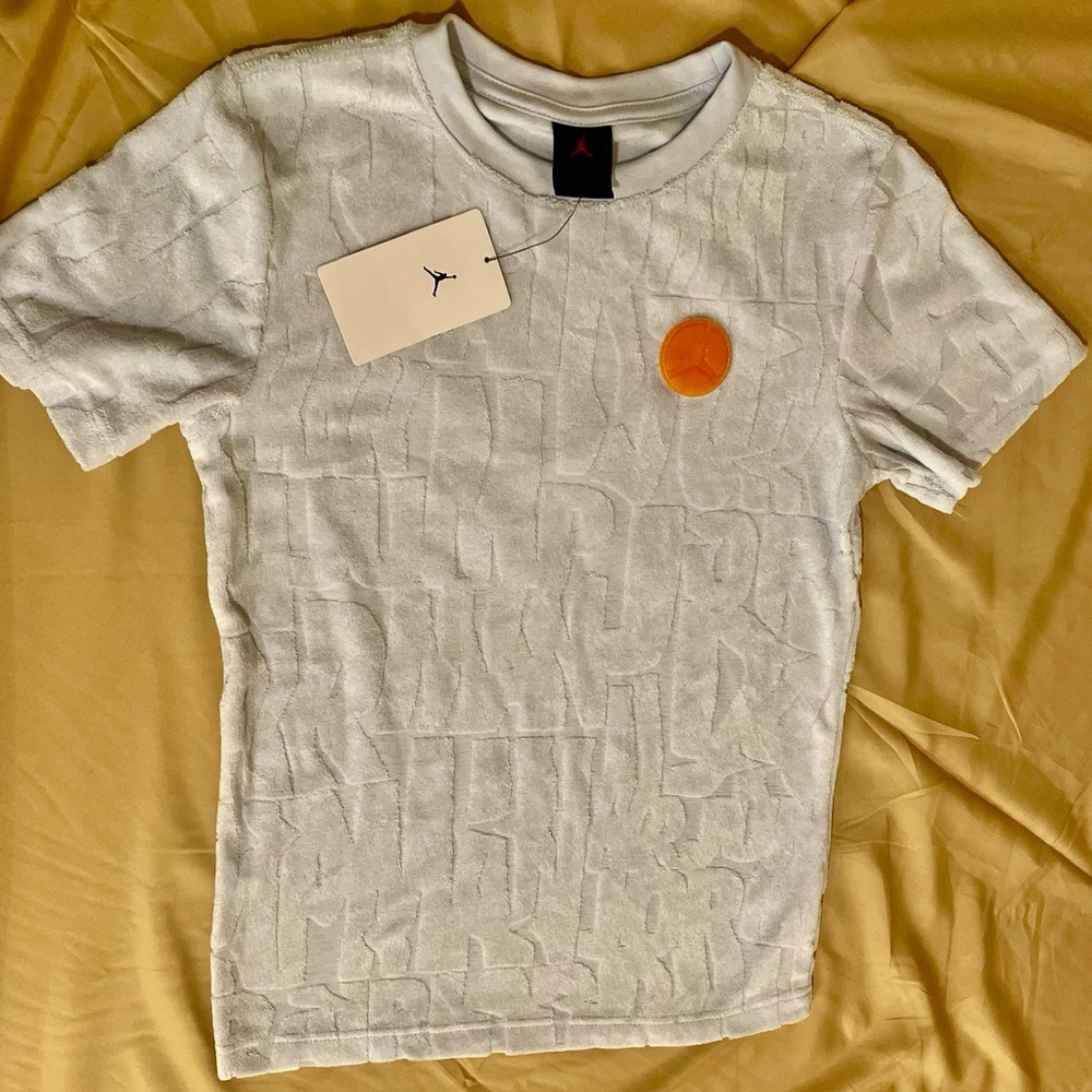 Jordan Gray Short Sleeve Tee with Orange Accent